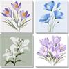 NEWENMO 4 Pezzi Fiori Dipingere con i Numeri con Cornice,Bellissimi Fiori Dipingi con i Numeri,DIY Paint by Numbers,Kit di Pittura Acrilica per Decorazione Casa 20x20cm