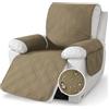 YushengTai Copripoltrona Relax Reclinabile, 100% Impermeabile, Anti-slip Copripoltrona 1 Posto, Copri Poltrona con Braccioli con 4 Tasche, 2 Cinghie Regolabili (Caffè Leggero)