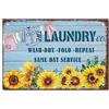 CREATCABIN Lavanderia Segno Girasole Decor Metallo Targa in Metallo Wall Art Vintage Retro Poster Targhe in Ferro Dipinti Impermeabili per La Casa Toilette Decorazioni Bagno 20 x 30cm