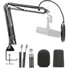 YOUSHARES SM7B Supporto microfono regolabile professionale braccio per microfono con filtro pop e adattatore per studio registrazione, Compatibile con microfono Shure SM7B by YOUSHARES