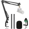 YOUSHARES Supporto with Spugna Antiventoper Microfono da Tavolo, Asta Microfono Scrivania Professionale con Braccio Regolabile a Sospensione, Compatibile con Rode podmic Podcast Microphone