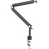 YOUSHARES Braccio microfono,Supporto in metallo ponderato compatibile con HyperX QuadCast, Blue Yeti, Rode, Razer, Blue Snowball, SM7B, morsetto di fissaggio, tubo di prolunga