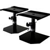 Pronomic SLS-15 Supporti da Tavolo per Monitor da Studio (2 supporti robusti per casse da studio, design basso, regolabile in altezza da 18,5 cm a 27,5 cm, superficie con strisce in gomma piuma) Nero