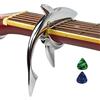Imelod Guitar capo Shark capo per chitarra acustica ed elettrica, in lega di zinco per chitarra 6 corde con buona sensibilità della mano, nessun ronzio del tasto e durevole (Argento)