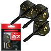 Target Darts K-Flex Bolide Freccette Alette e Aste, No.2 (Corto, 19mm) | Confezione da 3 Kflex Integrato Volo e Albero Sistema, Tutto in Uno Stampato Stelo | Professionale Freccettes Accessori