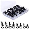 KINBOM Anelli Canna da Pesca Kit Riparazione, 1,8-3,2mm Anelli Canna da Pesca Spinning con Scatola di Plastica Canna da Pesca Kit per Acqua Dolce Salata Amanti della Pesca (Nero, 8 Taglie)