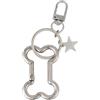 Tinoaly Moschettone in Metallo Resistente Y2K, Portachiavi Alla Moda a Forma Osso e Stella Passante per Cintura in Lega Lucida Accessorio Decorativo e Regalo per Borsa (Argento)