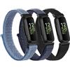 YLK 3 pezzi cinturino per Fitbit Inspire 3 cinturino per uomo donna cinturino in nylon morbido cinturino di ricambio sportivo regolabile per Fitbit Inspire 3 cinturino