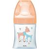 Dodie, Biberon Anticolica Sensation+, in Vetro, Beige, Cerbiatta, 150ml, da 0 a 6 mesi, Tettarella Piatta, Flusso Lento