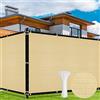 Duerer Rete Ombreggiante 1.2m x 15.2m Telo Ombreggiante Frangivista Rete per Recinzioni Giardino 170g/m² Alta densità Tessuto con Fascette per All'aperto Privacy Terrazzo Balcone (Sabbia)