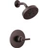 Delta Faucet Trinsic Serie 14 - Set di rubinetti per doccia monofunzione, soffione doccia H2Okinetic a spruzzo singolo, rubinetto doccia in bronzo lucidato a olio, kit di finiture Delta, bronzo