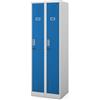 Jan Nowak Armadietto spogliatoio Armadio metallico 2 Scompartimenti Parete divisoria Fessure di ventilazione Rivestimento in polvere 180 cm x 60 cm x 50 cm Grigio-Blu