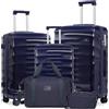 Sea choice Set di valigie 5 pezzi Bagaglio a Mano Ultra Leggero ABS Set Valige Trolley contiene 1 astuccio per cosmetici e 1 borsa portatile con 4 ruote e serratura TSA