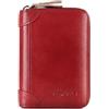 PORRASSO Porta Carte di Credito Pelle Portamonete Uomo Portafoglio con Protezione RFID Portatile Porta Tessere con 12/20/30/45 Porta Carte di Credito Rosso B