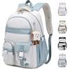 KESUDE Zaino Scuola Elementare Bambina Ragazzo, Borse a Zainetto Grande Adolescenti Zaini per le Media Scuola - Maxi Capienza 32L, (Grigio blu)