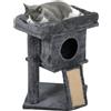 PawHut Albero tiragraffi con tappetino tiragraffi in iuta, piattaforma per sdraiarsi, pallina da gioco, casa per gatti, Beige, 40 x 40 x 57 cm | Aosom Italy