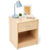 Amazon Basics, Comodino, Comodino a 1 Cassetto, Mobile per Camera da Letto, Finitura in Acero, 47cm x 40cm x 36cm