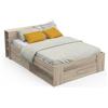Demeyere Letto Contenitore 140 x 190Stile Contemporaneo 3 Cassetti, Colore Rovere, 150.1 x 217.1 x 74.3 cm