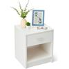 Amazon Basics, Comodino, Comodino a 1 Cassetto, Mobile per Camera da Letto, Bianco, 47cm x 40cm x 36cm