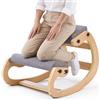 VEVOR Sedia Ergonomica a Ginocchio Altezza Regolabile Carico max 120 kg, Sgabello Ergonomico Inginocchiato Struttura in Legno Sedia per Studio Lavoro Lettura Meditazione Casa Ufficio, Grigio