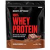 Body Attack - 100% Whey Protein, proteina in polvere extra cremosa con idrolizzato e BCAA, supporta la costruzione muscolare e le diete, per tutti gli atleti e gli sportivi - 900g (Chocolate Brownie)