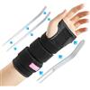 AGPTEK Tutore Polso con 3 Piastre in Alluminio Staccabili, Tutore Tunnel Carpale per Alleviare il Dolore, Sinistro o Destro, 16-23cm, Rosa