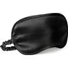 LULUSILK - Maschera da notte regolabile in 100% seta, per uomo e donna, colore: Nero