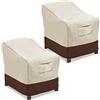 Vailge Coprisedia per sedie da giardino, resistenti e impermeabili, coperture per mobili da giardino (confezione da 2, grande, beige e marrone)