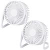 WELL HOME MOBILIARIO & DECORACIÓN Well Home Ventilatore da tavolo USB Ø14,5 x 11,5 cm di colore bianco opaco, set da 2