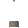 Eglo Lampada a sospensione Pasteri, lampada tessile a 1 fiamma, lampadario in acciaio e tessuto, colore: nichel opaco, marrone antracite, portalampada: E27, Ø: 38 cm