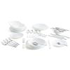 Arcopal Set di stoviglie bianche complete per 6 persone (18 pezzi) + posate 24 pezzi Amefa, uniche, 19 pezzi
