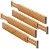 Kesper 1707413 Divisori per Cassetti, Confezione da 4, Lunghezza Regolabile da 44 A 56,3 Cm, Marrone