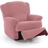 FAVERTI® Fodera super elastica per poltrona Relax da 70 a 90 cm | Modello NOVELE | Rosa pastello | Fodera per poltrona reclinabile piedi separati | Protezione di qualità in tessuto jacquard in cotone