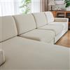 QIANMEW Copricuscino per divano, comodo, morbido, lavabile, elasticizzato, resistente, per sedie, divani, mobili, animali domestici (copridivano posteriore, avorio)