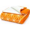 Glart morbida coperta Fiore della Vita arancione-ecru XL 150x200 cm, morbida e calda, extra soffice come coperta per divano, coperta per yoga, copriletto, morbido copridivano