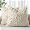 decorUhome Set di 2 federe decorative primaverili, in morbida lana sintetica, per divano, per la casa, 60 x 60 cm, beige
