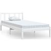 vidaXL Letto in legno massiccio senza materasso bianco
