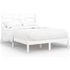 vidaXL Letto in legno massiccio bianco 140x190 cm