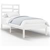 vidaXL Letto in legno massiccio bianco 90x190 cm