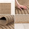 Teppium Tappeto Interno Esterno Impermeabile Look Naturale Juta Ideale per Soggiorno Cucina Terrazza e Balcone, Dimensioni: 80x250 cm