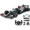 JAMARA Mercedes AMG F1 W11 EQ Performance 1:12 - 2,4 GHz per multiplayer, licenza ufficiale, verniciatura fedele all'originale, arco decorativo, nero 402106
