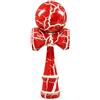 Ganzoo Kendama in faggio massello, Modello Red & White Flash Rosso Bianco, attrezzo Tradizionale di abilità con Sfera e Filo, 3 Calotte di Presa, Puntale, Misure Standard Altezza 16 cm, per Tecnica