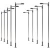 Evemodel 10pz Lampione A Singoli Testa Lampada da Giardino in scala HO Per 1/87 Layout Modello Treni Bianco LED