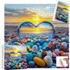 AEMCHDM Puzzle 1000 Pezzi Paesaggi, Spiaggia Dell'amore Puzzle Classico, 70x50CM Puzzles per Adulti, Cuore Ghiaia Spiaggia Jigsaw Puzzle Come Regalo e Decorazione per Pareti