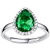 Bestyle Anello Donna Argento 925 Regolabile Pietra Peridoto Agosto, Anello Regolabile Pietra Portafortuna Forma Cuore Argento 925 Donna