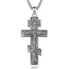 AEONSLOVE Collana Croce Ortodossa Uomo Argento 925 Crocifisso Ciondolo con Croce Cattolica Donna Medaglia Crocifissi Gesù Cristo Gioielli Cristiani Cattolici