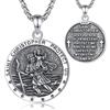 AEONSLOVE Medaglia Madonna Miracolosa Argento 925 Collana Croce di San Benedetto/Croce Ortodossa/Crocifisso per Uomo Donna, Ciondolo San Michele Arcangelo/Cristoforo, Gioielli Religiosi