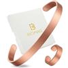 BioMag Braccialetto e Anello in Rame Puro - Bracciale in Rame per Uomini e Donne - 100% Solido, Crudo e Senza Rivestimento, Bracciale Bangle Tibetano Martellato Fatto a Mano, Medio, Rame, Non pietra