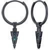 Odinstone Orecchini da uomo Creoli Viking Uomo Punta di lancia Nero Celtico Viking Freccia Orecchini Gioielli nordici per donna
