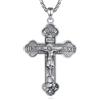 AEONSLOVE Collana Crocifisso Uomo Argento 925 Ciondolo Croce Cristiana Donna Medaglia Croce con Gesù Cristo Gioielli Cristiani Cattolici